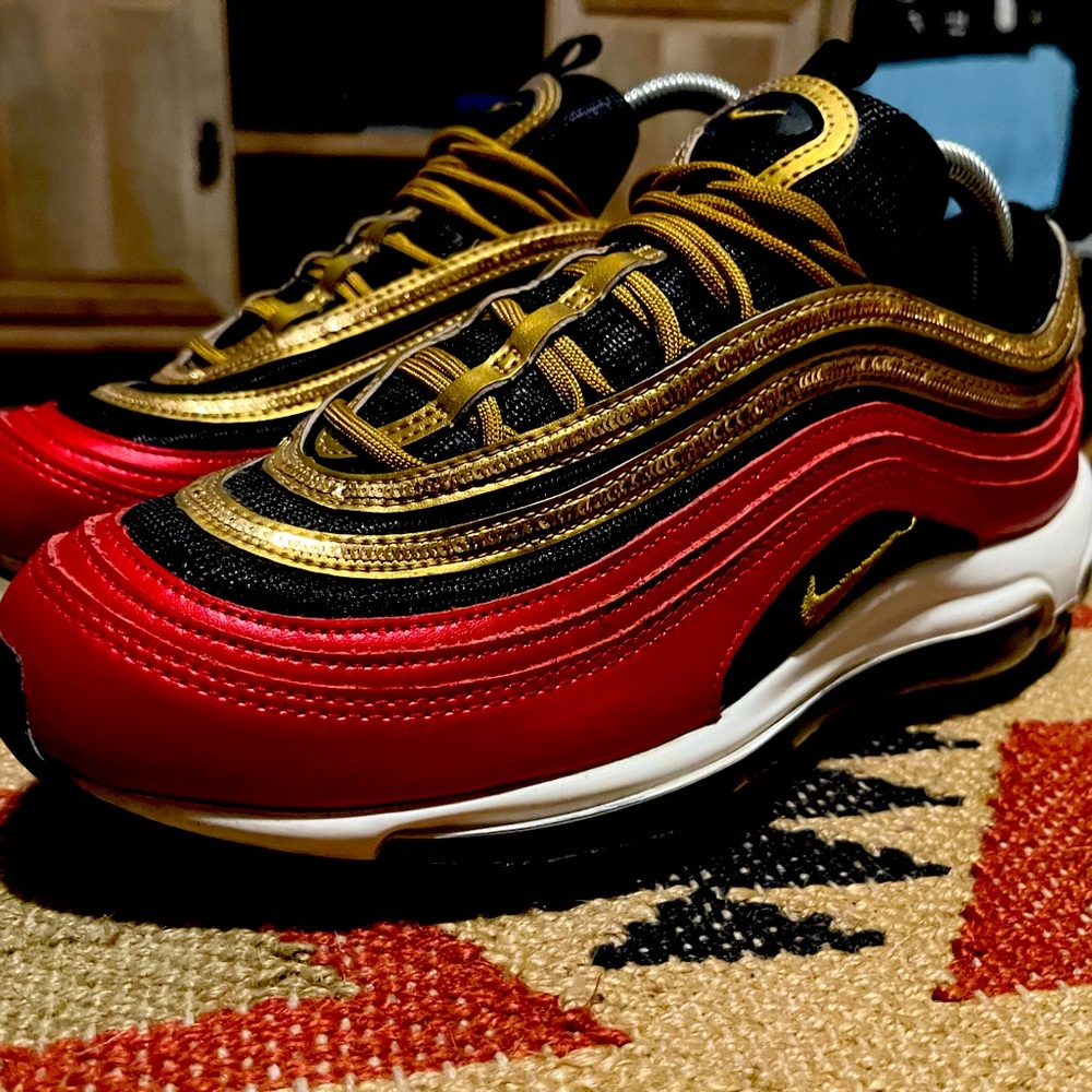 Nike Air Max 97 'Red Gold Sequin' (W) Size 7.5W